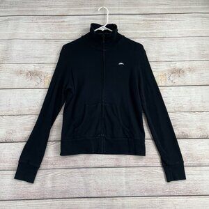 Roots Canada Full Zip Mock Neck Sweatshirt Women's Size Medium‎ Black